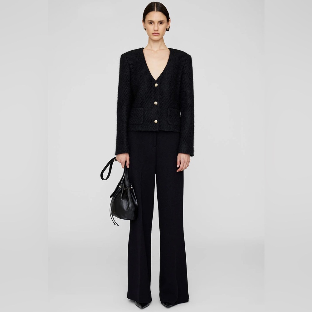 Anine Bing Anitta Jacket Black Tweed Jacket with Gold Buttons - Picture 9 of 16